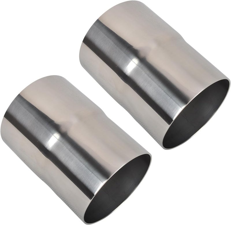 SSN Exhaust Pipe Reducer Component Adapter 2.75 Inch ID to 3.0 Inch OD Polished 304 Stainless Steel Universal ID 2.75" to OD 3.0" Exhaust Pipe Reducer Adapter 4 Inch Length-Pair 2 Pcs - Image 1